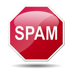 Señal octogonal texto SPAM