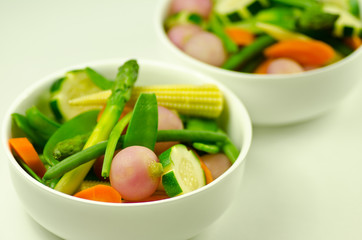 colorful vegetables on white