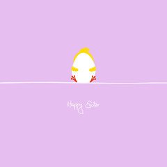 Easter Chick Holding Egg Purple