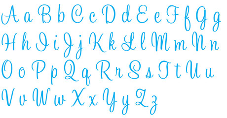 Sweetheart Blue Alphabet