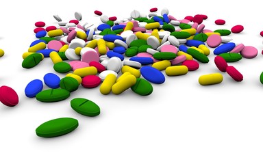 Tablets on a white background