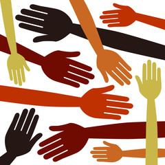 Obraz premium Random hands vector pattern.