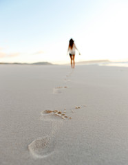 footstep sand beach