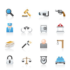 Law, Police and Crime icons - vector icon set