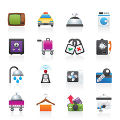 Hotel and motel room facilities icons