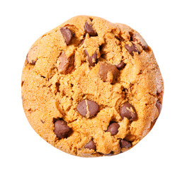 chocolate chip cookie isolated on white background