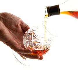 Pouring cognac