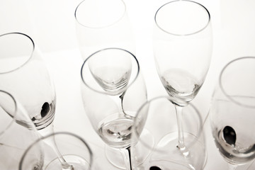 Crystal glasses for champagne