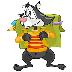 Obraz premium Cartoon Character Raccoon