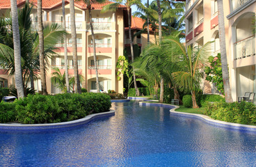 Tropical resort swimming pool