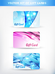 set of gift cards