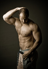 Obraz na płótnie Canvas mature bodybuilder