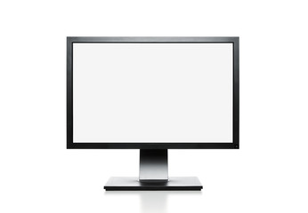 Blank computer monitor with clipping path for the screen