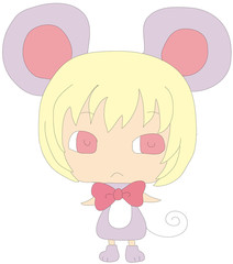 Ratchan - A super deformed child in a cute rat suit