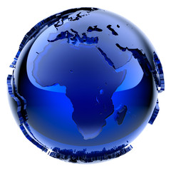 Fototapeta premium Blue glass globe