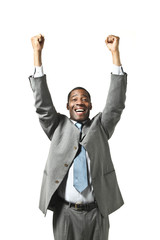 black business man, white background