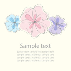 Fototapeta premium Cute black floral card background