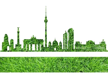 Gordijnen Groene skyline van Berlijn © SimpLine