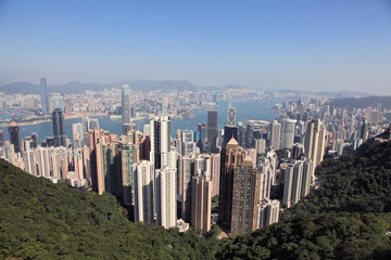 Fototapeta premium Hong Kong crowded building city
