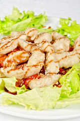 Dish of roasted filet pikeperch