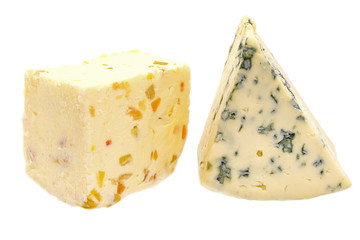 Cheese on white background