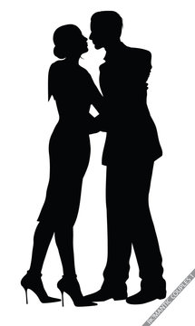 romantic couple silhouettes