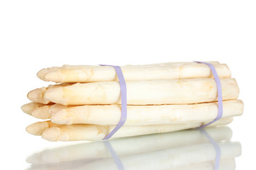 beautiful white asparagus isolated on white