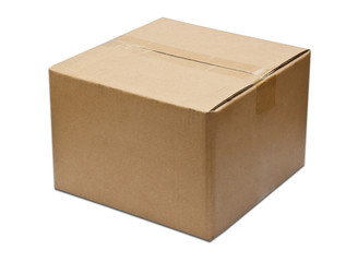 brown paper box on white 