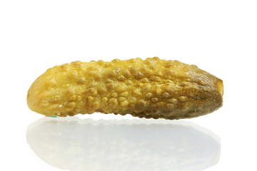 Marinated cucumber isolated on white