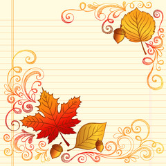 Back to School Autumn Fall Leaves Vector