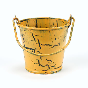 Old bucket isolated on a white background 