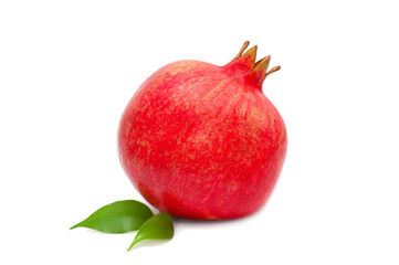 single pomegranate isolated on white