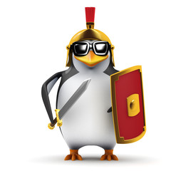 3d Penguin Centurion stands guard