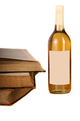 Weinflasche wein bücher antik weißwein