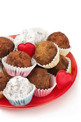 Valentine chocolate truffles