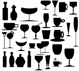 glass and bottle silhouettes