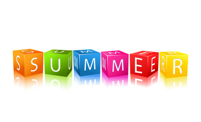 colorful cubes composed in word summer