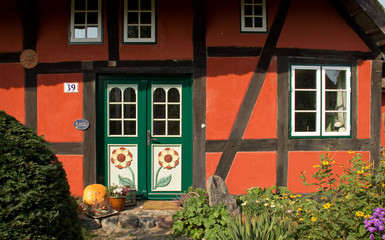 Darßer Haustür in Wustrow, Mecklenburg-Vorpommern