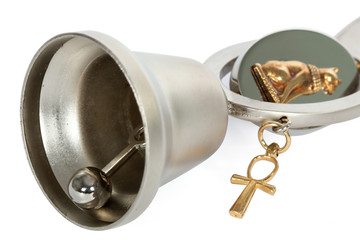 Bottle opener in the form of a bell (isolated)