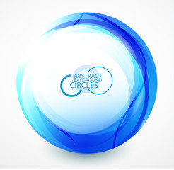 Blue wave abstract circle