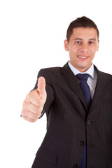 Business man showing thumb up