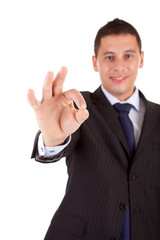 Business man signaling ok
