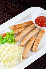 Grilled sausages