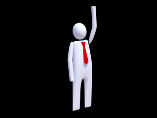 Stickman executive greeting to other