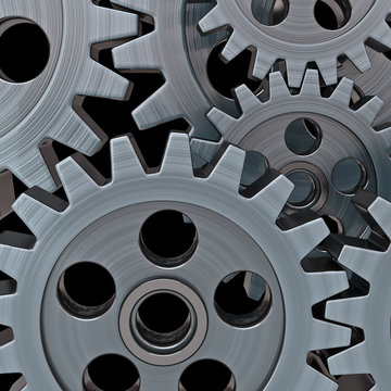 Gears on black background