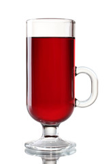 mulled wine in the glass isolated on white