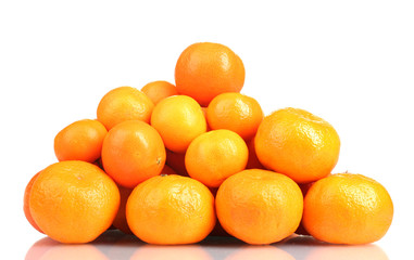 tangerines in isolated on white
