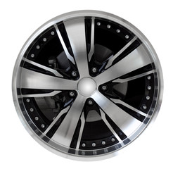 steel alloy car disks over the white background