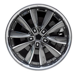 steel alloy car disks over the white background