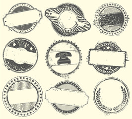 Abstract set of vector stamps with an empty place for the text